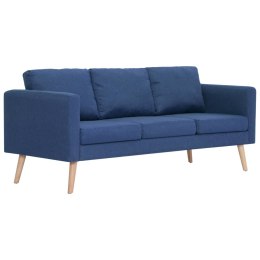 3-osobowa sofa tapicerowana tkaniną, niebieska