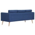 3-osobowa sofa tapicerowana tkaniną, niebieska