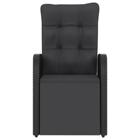 11-cz. zestaw mebli ogrodowych z poduszkami, rattan PE, czarny