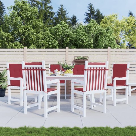 Poduszki na krzesła ogrodowe 6 szt., winna czerwień 100x50x3 cm