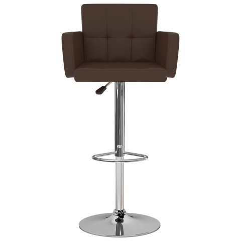 Stołki barowe, 2 szt., brązowe, sztuczna skóra