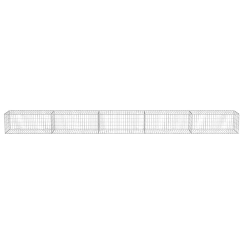 Murek gabionowy z pokrywami, galwanizowana stal, 600x50x50 cm