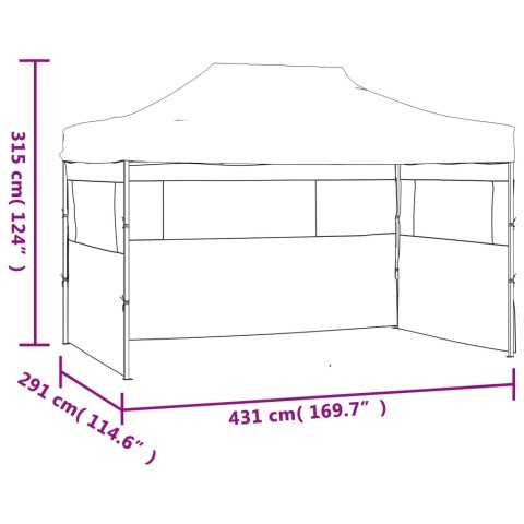 Rozkładany namiot z 3 ściankami, 3 x 4,5 m, antracytowy Rozkładany namiot z 3 ściankami, 3 x 4,5 m, antracytowy