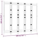 Składany parawan 5-panelowy, 200 cm, bambus i płótno