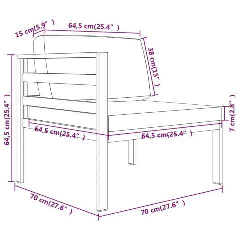 6-cz. zestaw mebli ogrodowych, poduszki, aluminium, antracyt 6-cz. zestaw mebli ogrodowych, poduszki, aluminium, antracyt