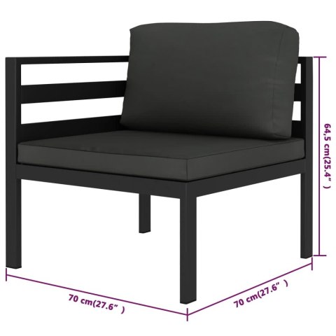7-cz. zestaw mebli ogrodowych, poduszki, aluminium, antracyt 7-cz. zestaw mebli ogrodowych, poduszki, aluminium, antracyt