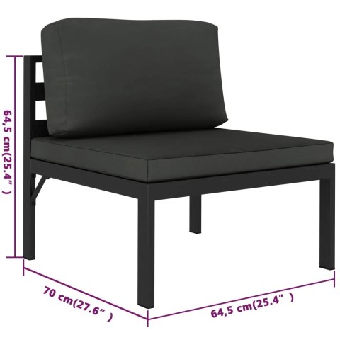 7-cz. zestaw mebli ogrodowych, poduszki, aluminium, antracyt 7-cz. zestaw mebli ogrodowych, poduszki, aluminium, antracyt