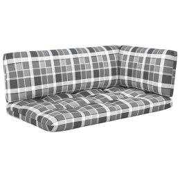 Poduszki na sofę z palet, 3 szt., w szarą kratę