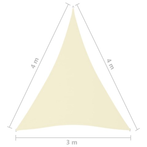 Trójkątny żagiel ogrodowy, tkanina Oxford, 3x4x4 m, kremowy