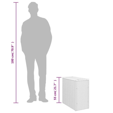 Stolik ogrodowy z drewnianym blatem, czarny, 58x27,5x55 cm