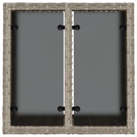 Stół ogrodowy ze szklanym blatem, jasnoszary, 55x55x37 cm