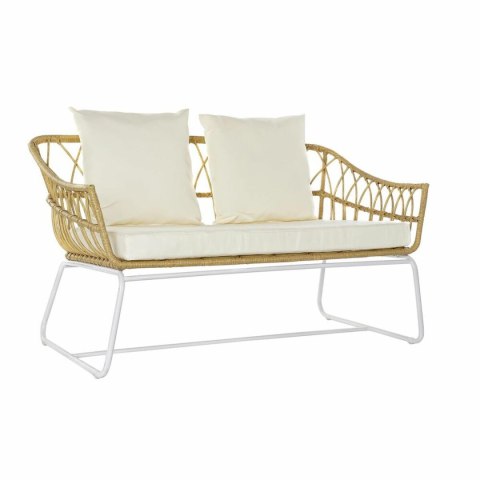 Kanapa ogrodowa DKD Home Decor Biały Metal rattan syntetyczny (132 x 58 x 80 cm)