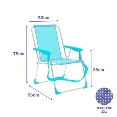 Marbueno Składane Krzesło Aluminiowe Błękitne Morze i Basen 53X56X78 cm 10307 Marbueno Składane Krzesło Aluminiowe Błękitne Morze i Basen 53X56X78 cm 10307