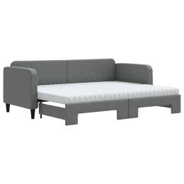 Sofa rozsuwana z materacami, ciemnoszara, 80x200 cm, tkanina