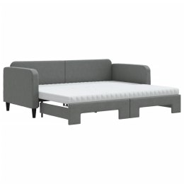 Sofa rozsuwana z materacami, ciemnoszara, 90x190 cm, tkanina