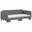 Sofa rozsuwana z materacami, ciemnoszara, 90x190 cm, tkanina