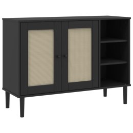 VidaXL Sideboard SENJA Rattan Look Black 44.1