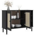 Sideboard SENJA Rattan Look Black 44.1"x15.7"x31.5" Solid Wood Pine