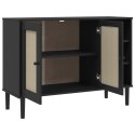 VidaXL Sideboard SENJA Rattan Look Black 44.1"x15.7"x31.5" Solid Wood Pine