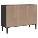 VidaXL Sideboard SENJA Rattan Look Black 44.1"x15.7"x31.5" Solid Wood Pine