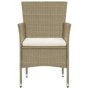 Patio Dining Chairs 2 pcs Poly Rattan Beige