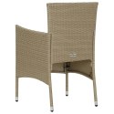 Patio Dining Chairs 2 pcs Poly Rattan Beige