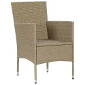 Patio Dining Chairs 2 pcs Poly Rattan Beige