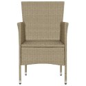 Patio Dining Chairs 2 pcs Poly Rattan Beige