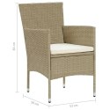 Patio Dining Chairs 2 pcs Poly Rattan Beige