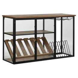 Stojak na Butelki Home ESPRIT Czarny Naturalny Drewno Metal Szkło 102 x 32 x 60 cm