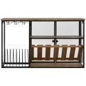 Stojak na Butelki Home ESPRIT Czarny Naturalny Drewno Metal Szkło 102 x 32 x 60 cm