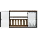 Stojak na Butelki Home ESPRIT Czarny Naturalny Drewno Metal Szkło 102 x 32 x 60 cm