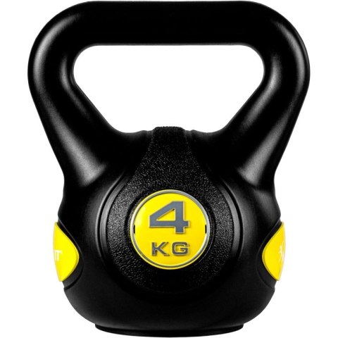 MOVIT Hantle Kettlebell - 4 kg, czarno / żółty