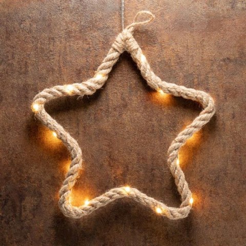 Dekoracja świąteczna gwiazda, 15 diod LED, ciepła biel, 2 sz