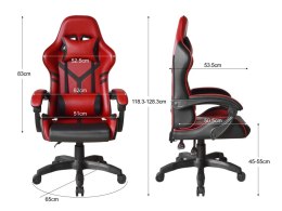 Ergonomiczny fotel gamingowy z poduszkami pod szyję i plecy,