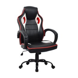 Fotel biurowy dla graczy z mechanizmem odchylania, czarny