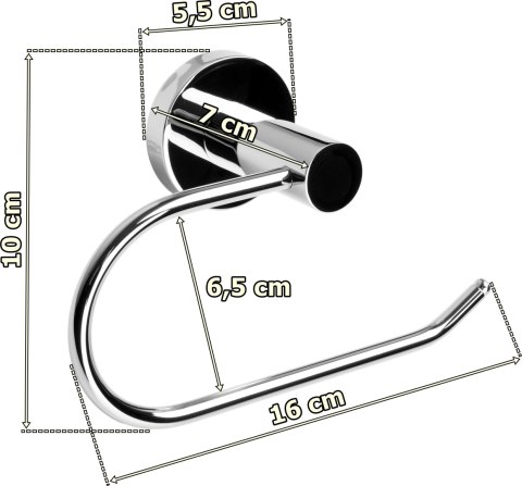 Uchwyt na papier toaletowy USAR srebrny