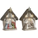 Szopka bożonarodzeniowa Home ESPRIT Kolor Zielony Szary Magnez 27,5 x 10,5 x 34,5 cm (2 Sztuk)