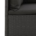 Patio Corner Sofa with Cushions Black Poly Rattan