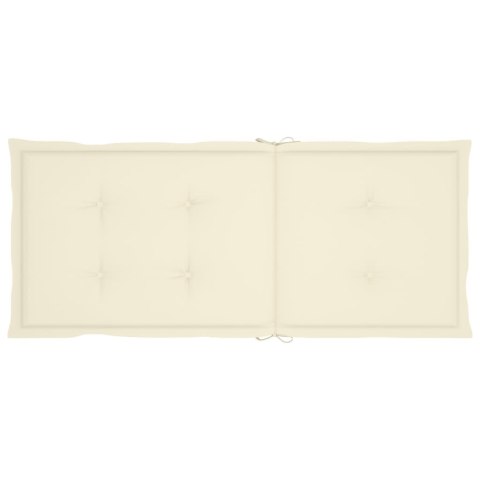 Poduszki na krzesła ogrodowe, 6 szt., kremowe, 120x50x3 cm