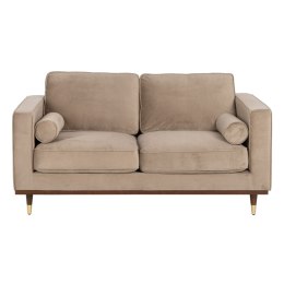 Sofa 172 x 89 x 91 cm Szampan Tkanina syntetyczna Drewno Aksamit