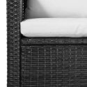 5 Piece Patio Lounge Set with Cushions Poly Rattan Black