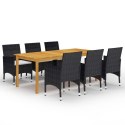 7 Piece Patio Dining Set Black