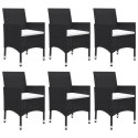 7 Piece Patio Dining Set Black