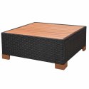 8 Piece Patio Lounge Set with Cushions Poly Rattan Black