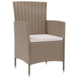 Patio Chairs with Cushions 2 pcs Poly Rattan Beige