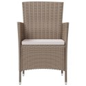 Patio Chairs with Cushions 2 pcs Poly Rattan Beige