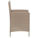 Patio Chairs with Cushions 2 pcs Poly Rattan Beige