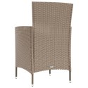 Patio Chairs with Cushions 2 pcs Poly Rattan Beige