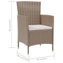 Patio Chairs with Cushions 2 pcs Poly Rattan Beige